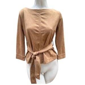 Banana Republic Tan Women's Suede Top with Tie Waist Size XS NWTS